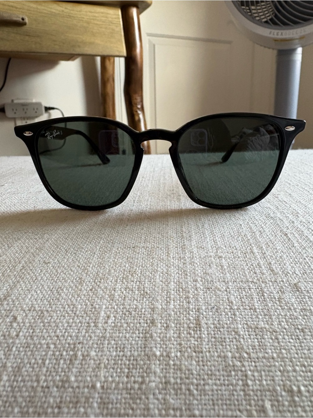 Ray-Ban Black Women’s Sunglasses with Green Lenses, RB4258